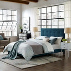 Copper Grove Bienhoa Queen Button-tufted Upholstered Platform Bed