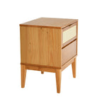 Crawford Wood 2-Drawer Bed Side Table