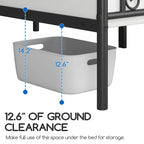 Yaheetech Graceful Scroll Metal-Framed Bed Iron Twin Bed Foundation