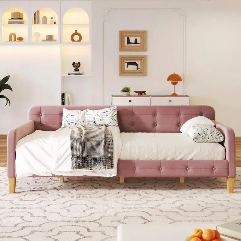 Upholstered Daybed with 4 Support Legs