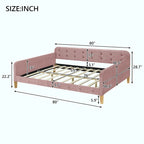 Upholstered Daybed with 4 Support Legs