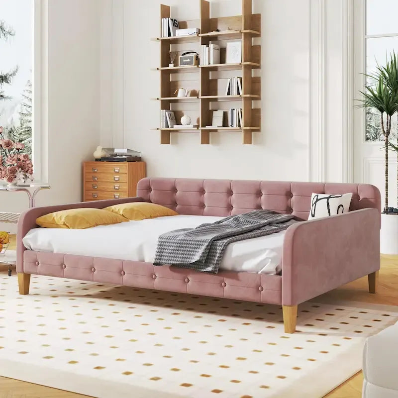 Upholstered Daybed with 4 Support Legs
