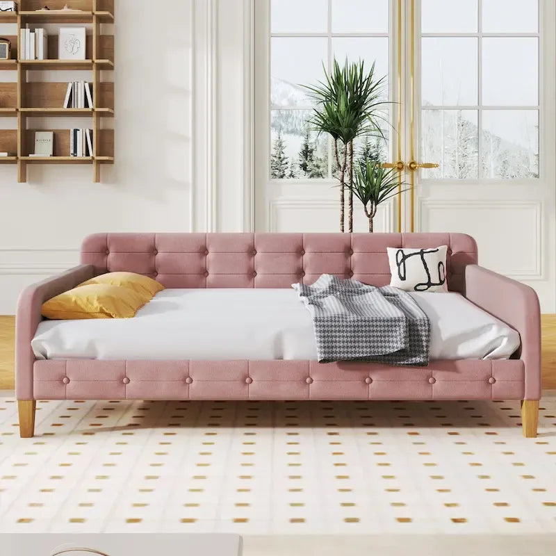 Upholstered Daybed with 4 Support Legs