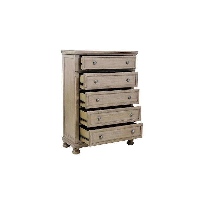 Donald 6 Piece Gray Modern Sleigh Storage Platform Bedroom Set