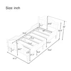 Macaron Twin Size Toddler Bed with Side Safety Rails and Headboard and Footboard,Light Pink