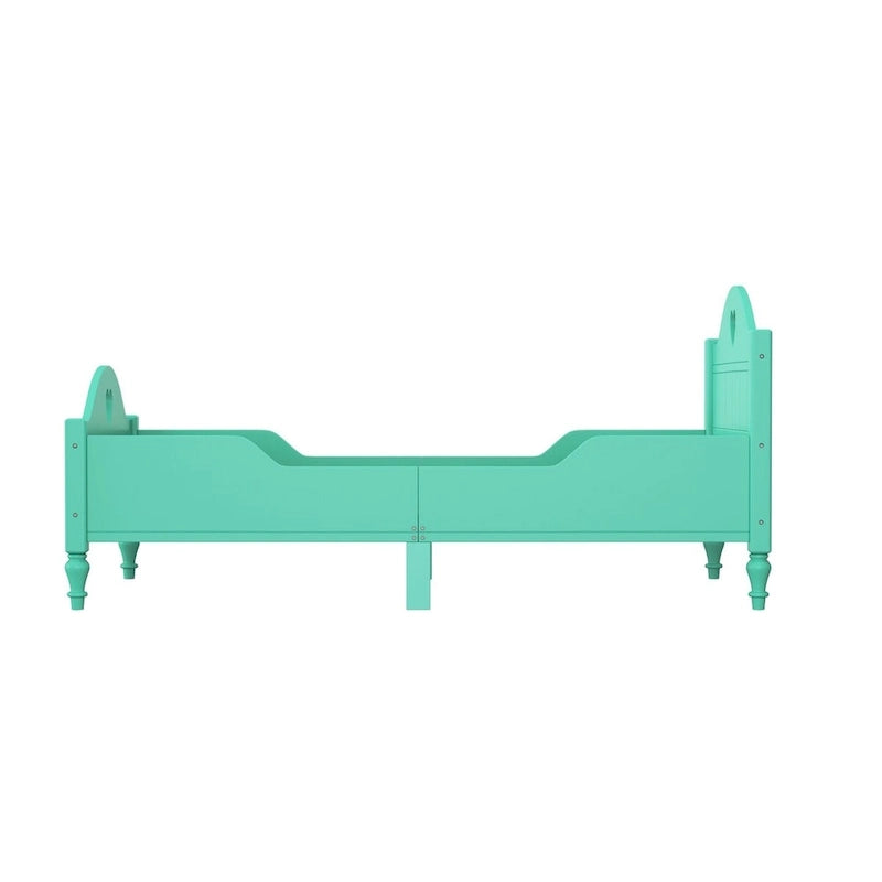 Macaron Twin Size Toddler Bed with Side Safety Rails and Headboard and Footboard,Light Pink