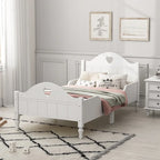 Macaron Twin Size Toddler Bed with Side Safety Rails and Headboard and Footboard,Light Pink