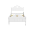Macaron Twin Size Toddler Bed with Side Safety Rails and Headboard and Footboard,Light Pink
