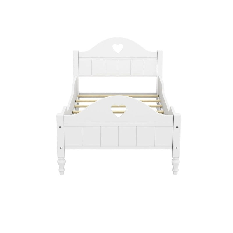 Macaron Twin Size Toddler Bed with Side Safety Rails and Headboard and Footboard,Light Pink