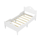 Macaron Twin Size Toddler Bed with Side Safety Rails and Headboard and Footboard,Light Pink