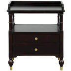 3 Pieces Bedroom Set Modern Linen Curved Upholstered Beige Platform King Bed with Two Black Cherry Nightstands