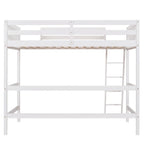 Solid Wood Twin Size Loft Bed with Ladder