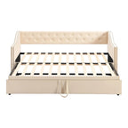 Twin Size Upholstered daybed with Pop Up Trundle, Pink