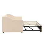 Twin Size Upholstered daybed with Pop Up Trundle, Pink