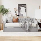 Twin Size Upholstered daybed with Pop Up Trundle, Pink