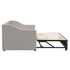 Twin Size Upholstered daybed with Pop Up Trundle, Pink