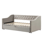 Twin Size Upholstered daybed with Pop Up Trundle, Pink