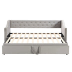 Twin Size Upholstered daybed with Pop Up Trundle, Pink