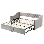 Twin Size Upholstered daybed with Pop Up Trundle, Pink