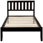 Wood Platform Bed with Headboard/ Slat