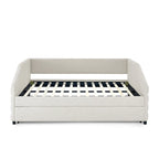 Full Size Daybed with Trundle Upholstered Tufted Sofa Bed, Linen Fabric(82.5x58x34)
