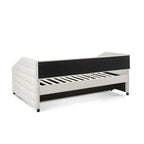 Full Size Daybed with Trundle Upholstered Tufted Sofa Bed, Linen Fabric(82.5x58x34)
