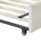 Full Size Daybed with Trundle Upholstered Tufted Sofa Bed, Linen Fabric(82.5x58x34)