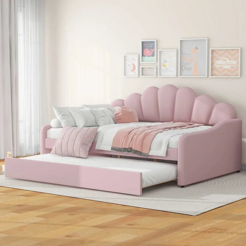 Full Size Upholstery Daybed Frame with Trundle