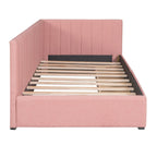 Upholstered Daybed with 2 Drawers and Twin Size Sofa Bed Frame