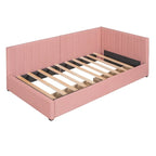 Upholstered Daybed with 2 Drawers and Twin Size Sofa Bed Frame