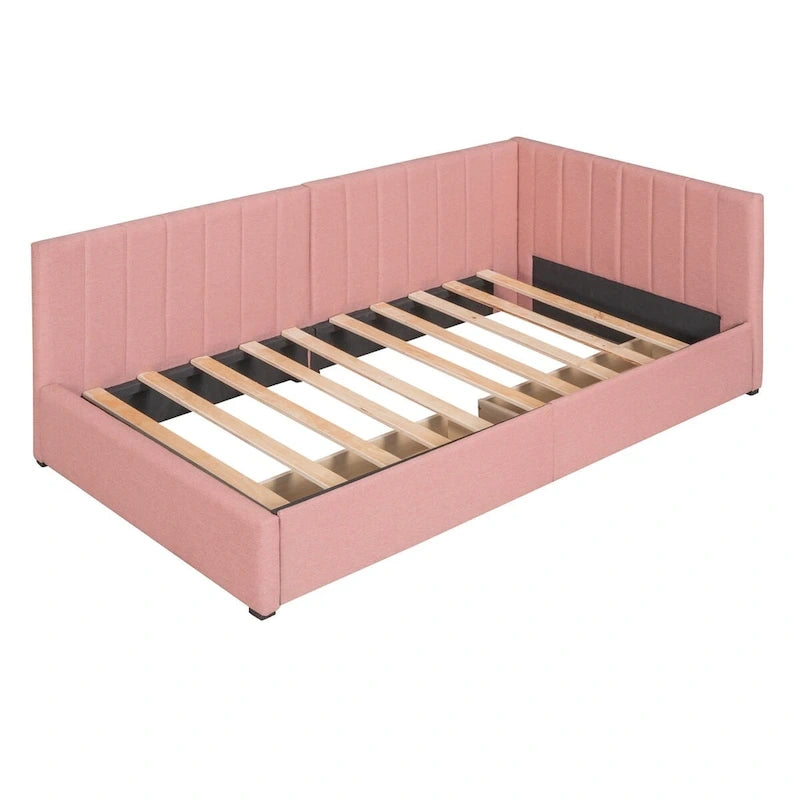 Upholstered Daybed with 2 Drawers and Twin Size Sofa Bed Frame