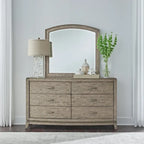 Avalon Burnished Beige Oak King Upholstered Storage Bed Bedroom Set