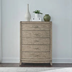 Avalon Burnished Beige Oak King Upholstered Storage Bed Bedroom Set