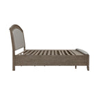 Avalon Burnished Beige Oak King Upholstered Storage Bed Bedroom Set
