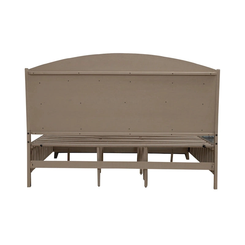 Avalon Burnished Beige Oak King Upholstered Storage Bed Bedroom Set