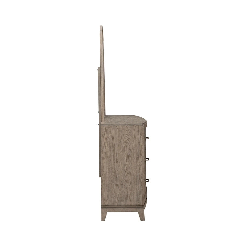 Avalon Burnished Beige Oak King Upholstered Storage Bed Bedroom Set
