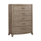 Avalon Burnished Beige Oak King Upholstered Storage Bed Bedroom Set