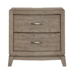 Avalon Burnished Beige Oak King Upholstered Storage Bed Bedroom Set