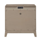 Avalon Burnished Beige Oak King Upholstered Storage Bed Bedroom Set