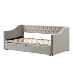 Twin Size Upholstered daybed with Pop Up Trundle