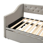 Twin Size Upholstered daybed with Pop Up Trundle