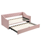 Twin Size Upholstered daybed with Pop Up Trundle