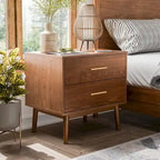 Furniture of America Beau Midcentury 5-Piece Boucle Wingback Queen Low Profile Bedroom Set