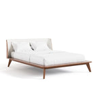 Furniture of America Beau Midcentury 5-Piece Boucle Wingback Queen Low Profile Bedroom Set