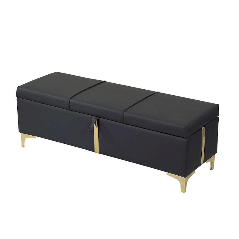 Queen Size Upholstered Platform Bed with Storage Ottoman 2-Pieces Bedroom Sets