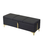 Queen Size Upholstered Platform Bed with Storage Ottoman 2-Pieces Bedroom Sets