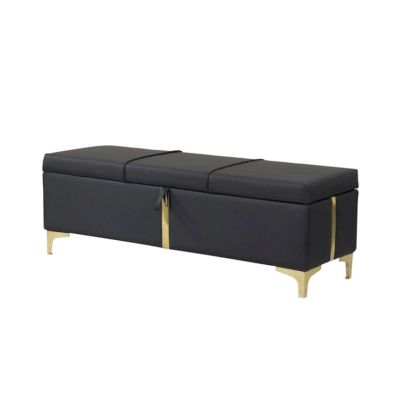 Queen Size Upholstered Platform Bed with Storage Ottoman 2-Pieces Bedroom Sets