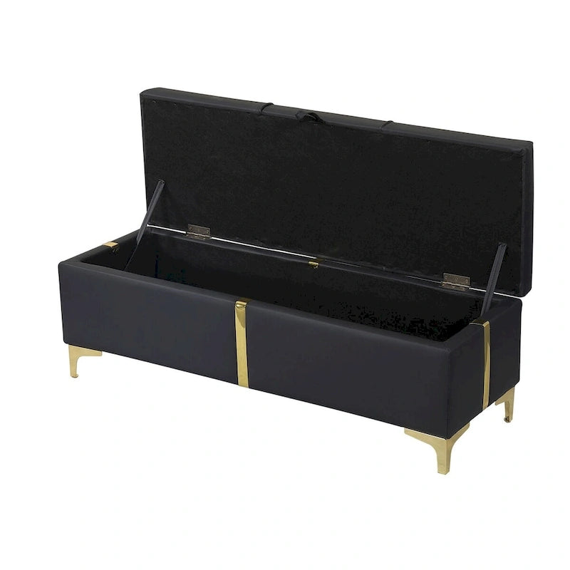 Queen Size Upholstered Platform Bed with Storage Ottoman 2-Pieces Bedroom Sets