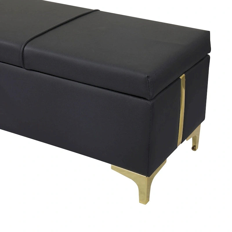 Queen Size Upholstered Platform Bed with Storage Ottoman 2-Pieces Bedroom Sets