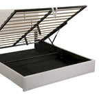 Queen Size Upholstered Platform Bed with Storage Ottoman 2-Pieces Bedroom Sets